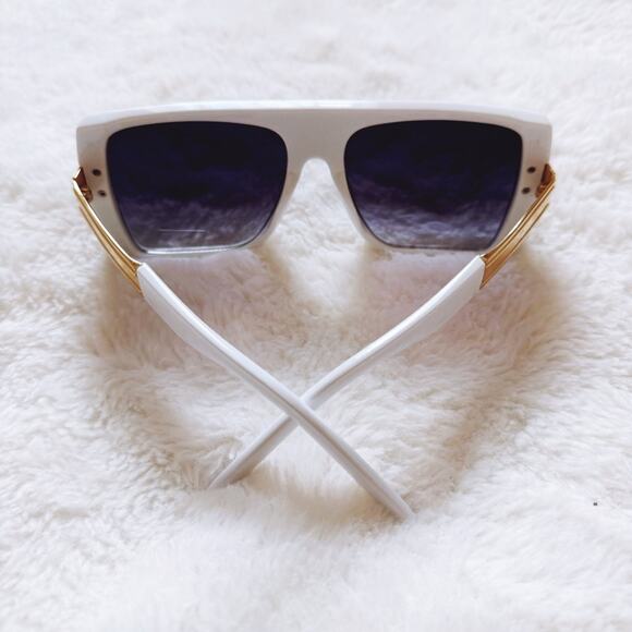 Inez White Oversized Square Sunglasses - Picture 8 of 11